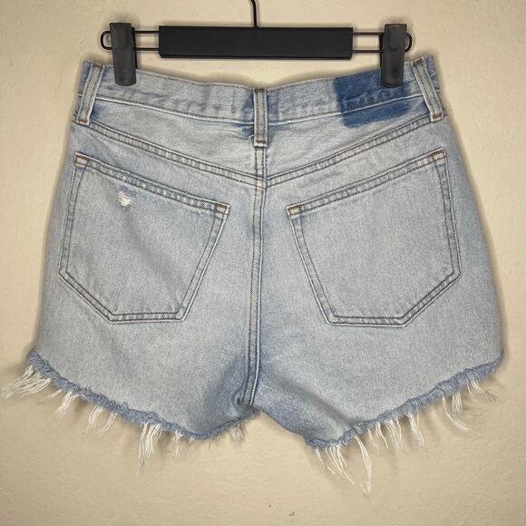 Abercrombie & Fitch Curve Love Mid Rise Boyfriend Short Denim Cutoff - Size 26/2 - Picture 4 of 6